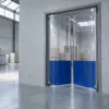 Маятниковая распашная двустворчатая эластичная дверь из ПВХ 250*180